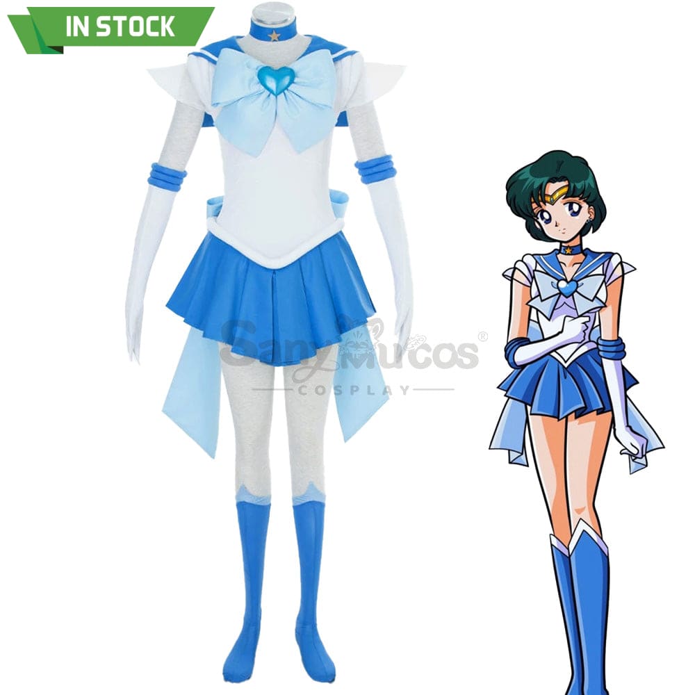 【In Stock】Anime Sailor Moon Supers Cosplay Mercury Ami Mizuno Battle Suit Costume Costumes