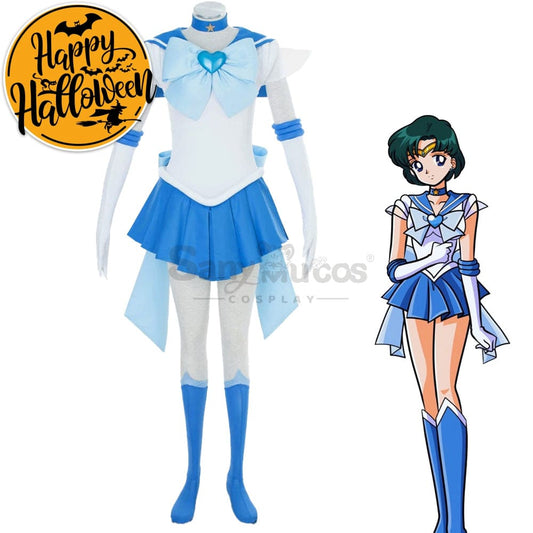【In Stock】Anime Sailor Moon Supers Cosplay Mercury Ami Mizuno Battle Suit Costume Costumes 1000