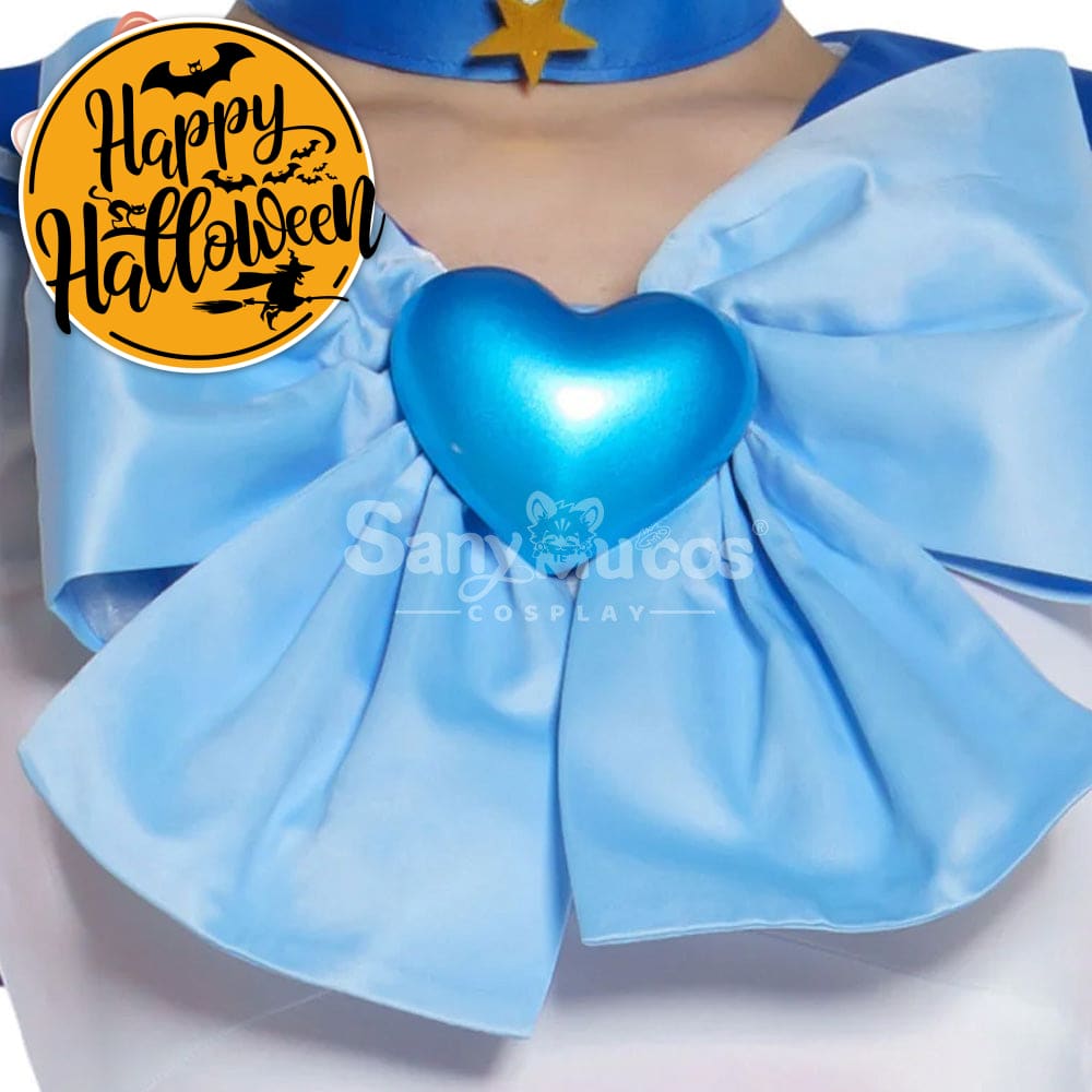 【In Stock】Anime Sailor Moon Supers Cosplay Mercury Ami Mizuno Battle Suit Costume Premium