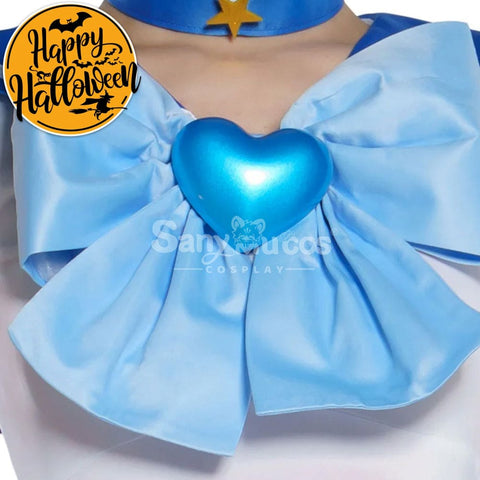 【In Stock】Anime Sailor Moon Supers Cosplay Mercury Ami Mizuno Battle Suit Costume Premium