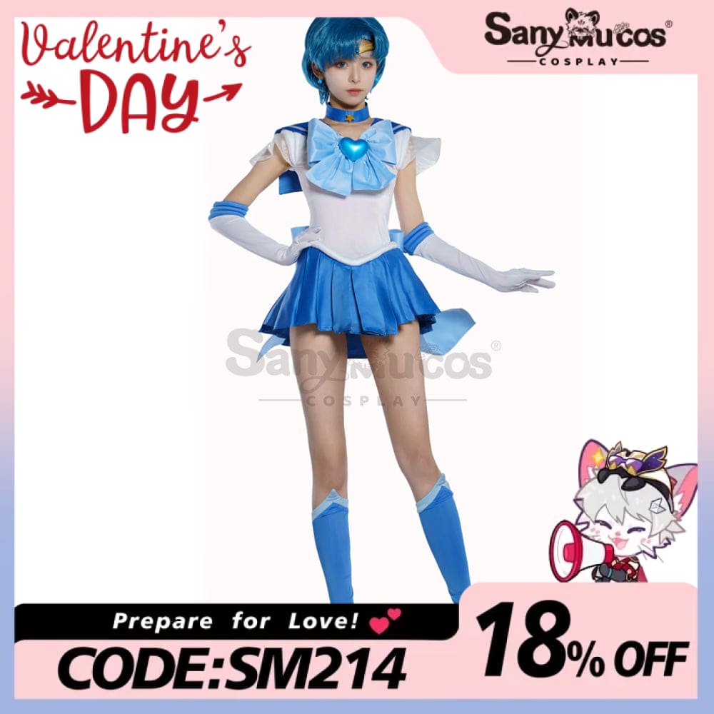 【In Stock】Anime Sailor Moon Supers Cosplay Mercury Ami Mizuno Battle Suit Costume Premium