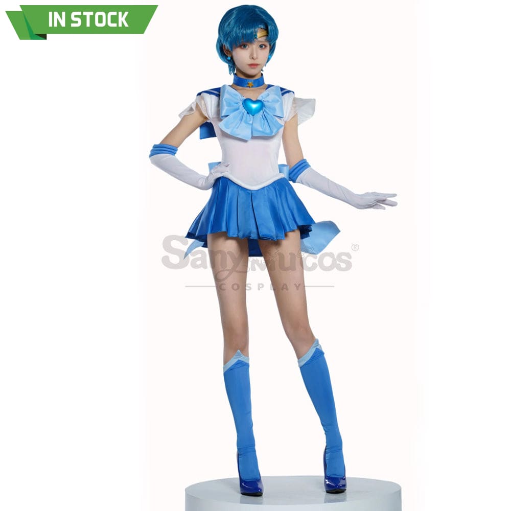 【In Stock】Anime Sailor Moon Supers Cosplay Mercury Ami Mizuno Battle Suit Costume Premium