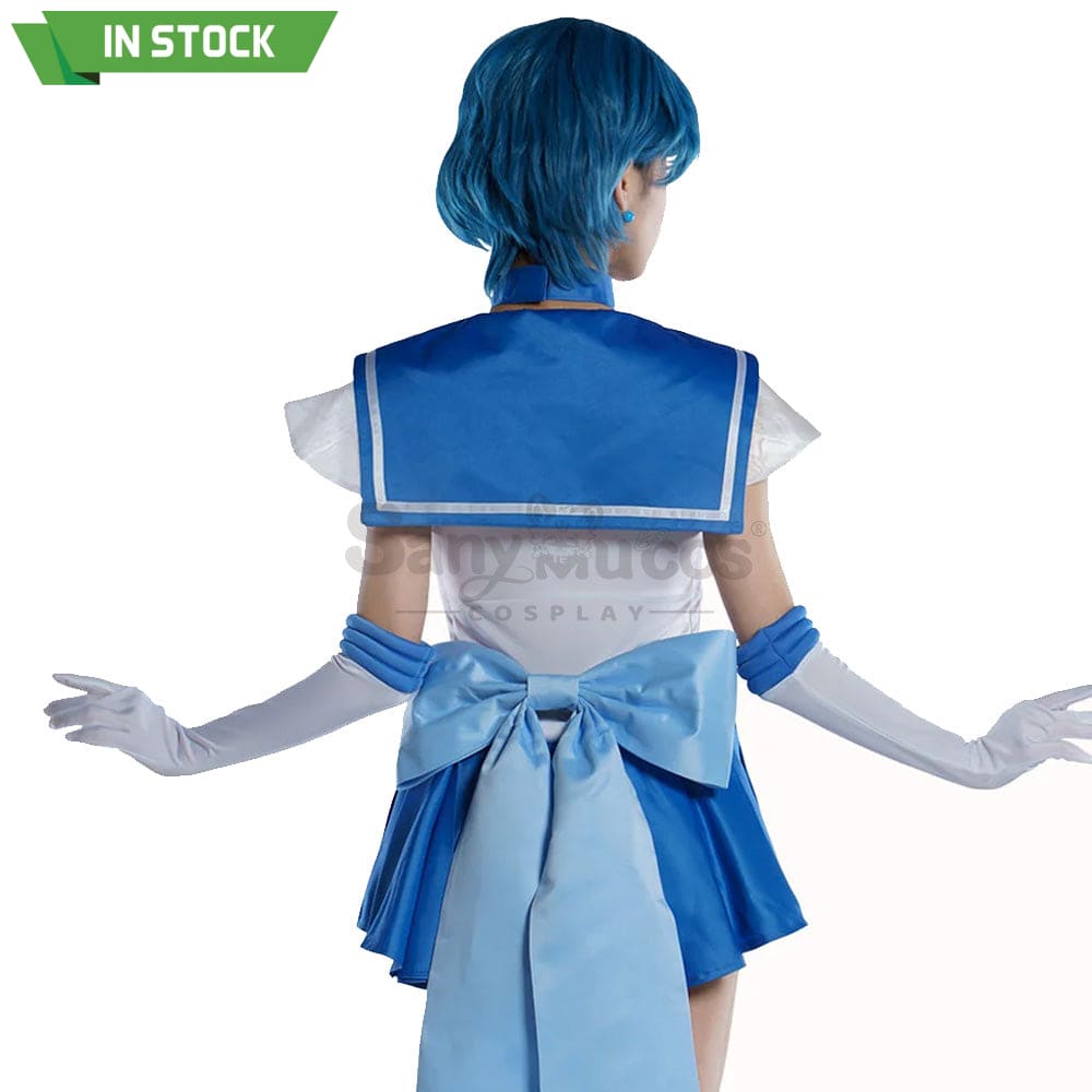 【In Stock】Anime Sailor Moon Supers Cosplay Mercury Ami Mizuno Battle Suit Costume Premium