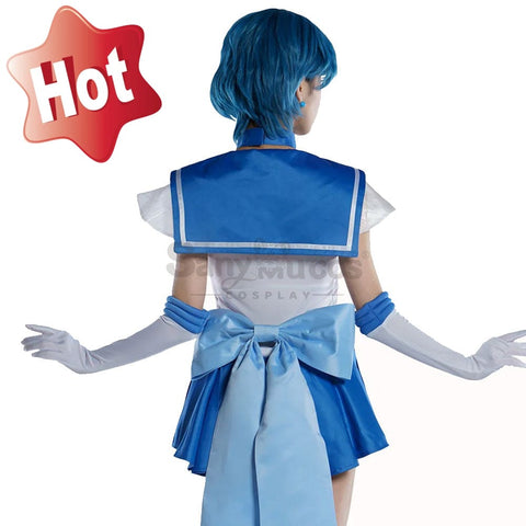 【In Stock】Anime Sailor Moon Supers Cosplay Mercury Ami Mizuno Battle Suit Costume Premium