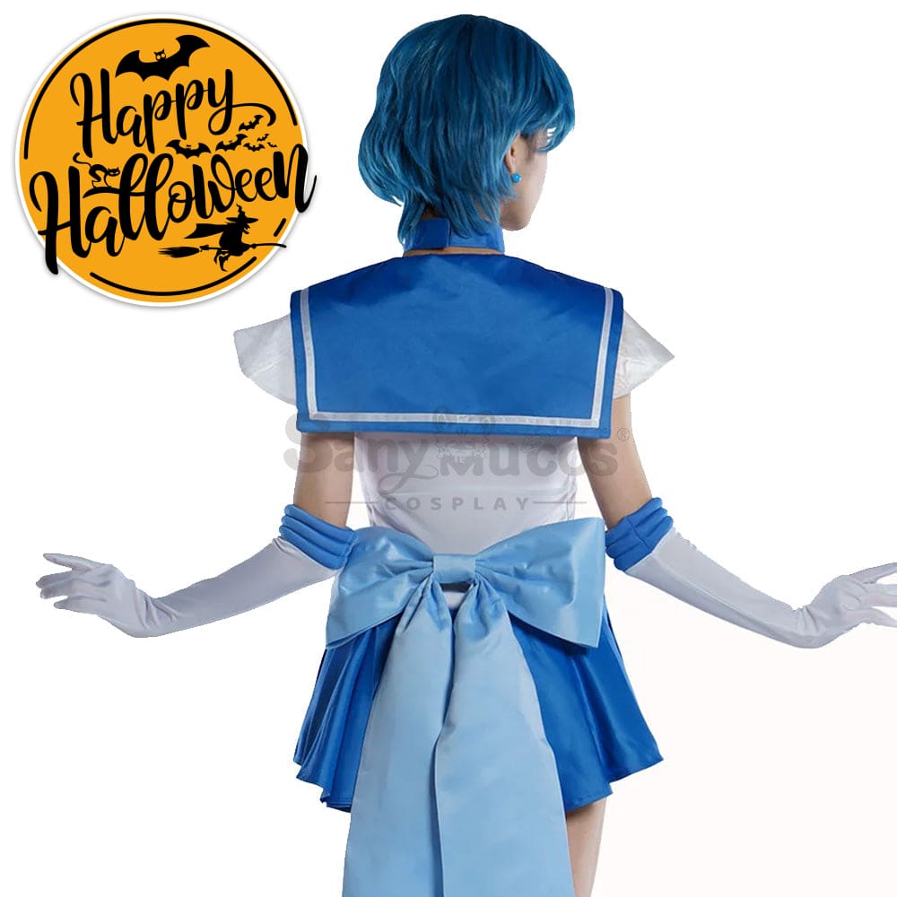 【In Stock】Anime Sailor Moon Supers Cosplay Mercury Ami Mizuno Battle Suit Costume Premium
