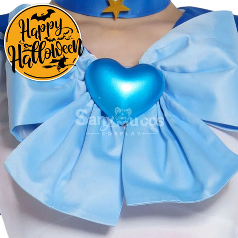 【In Stock】Anime Sailor Moon Supers Cosplay Mercury Ami Mizuno Battle Suit Costume Premium