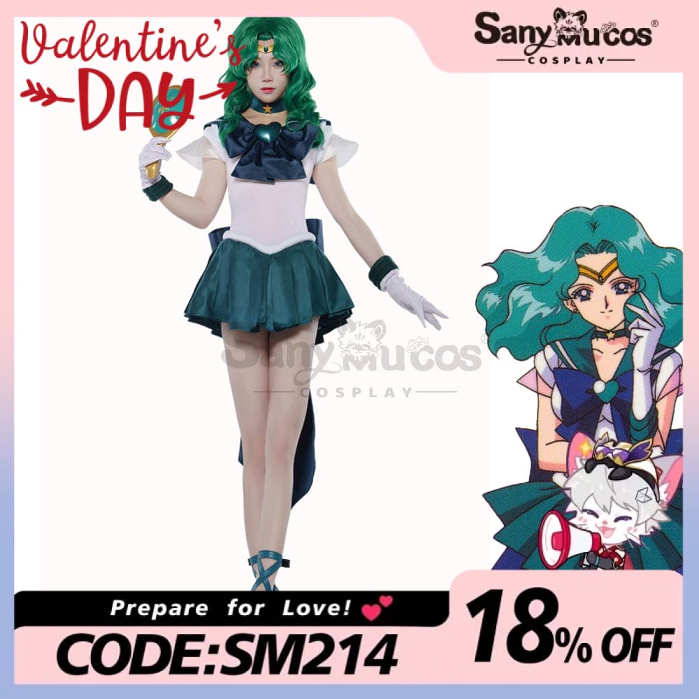 【In Stock】Anime Sailor Moon Supers Cosplay Neptune Michiru Kaiou Battle Suit Costume Premium