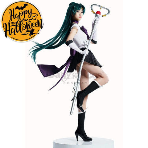 【In Stock】Anime Sailor Moon Supers Cosplay Pluto Setsuna Meiou Battle Suit Costume Premium