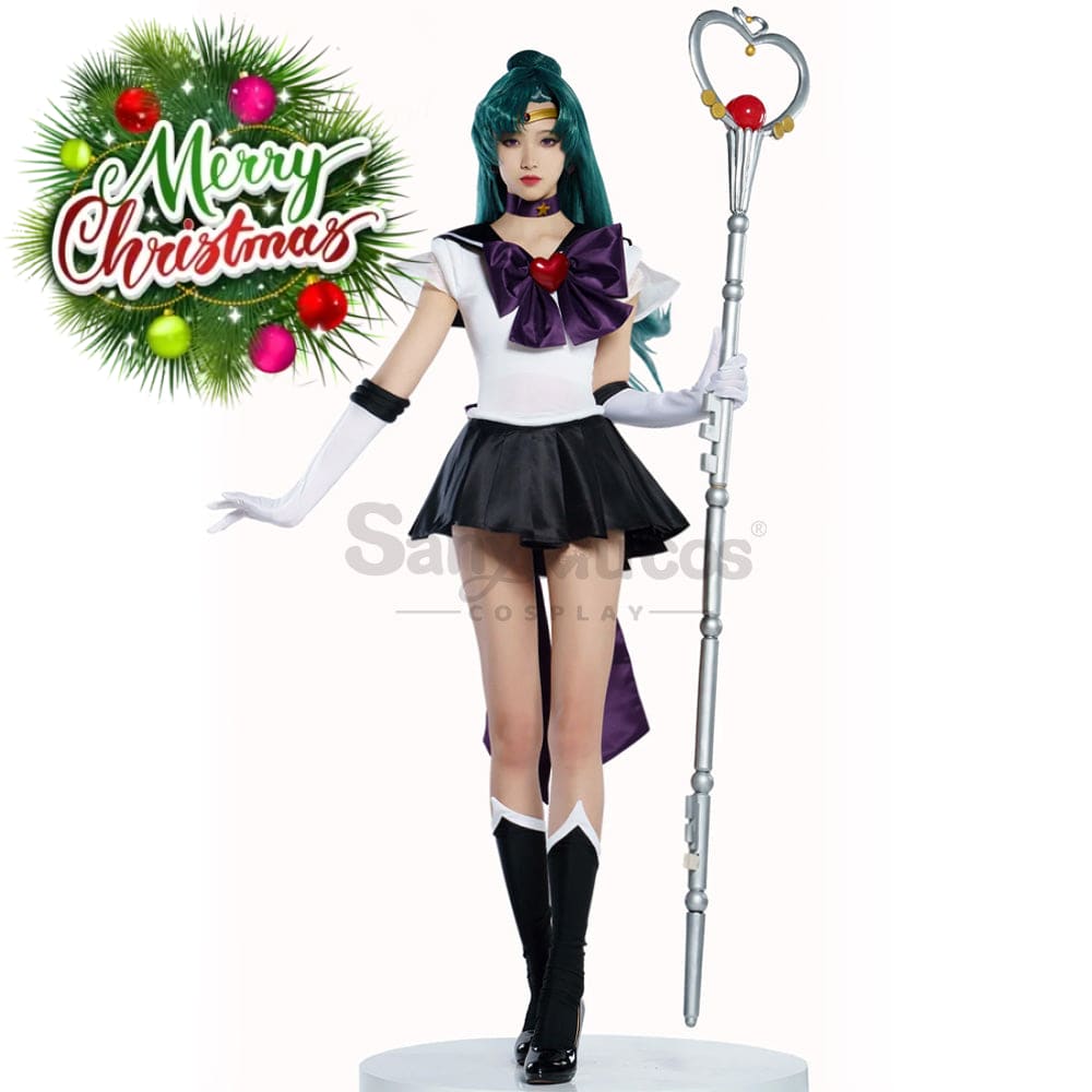 【In Stock】Anime Sailor Moon Supers Cosplay Pluto Setsuna Meiou Battle Suit Costume Premium