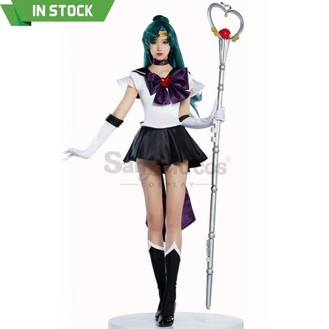 【In Stock】Anime Sailor Moon Supers Cosplay Pluto Setsuna Meiou Battle Suit Costume Premium