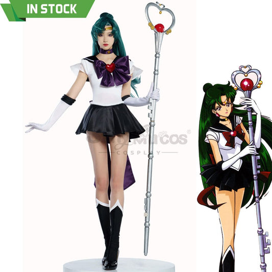 【In Stock】Anime Sailor Moon Supers Cosplay Pluto Setsuna Meiou Battle Suit Costume Premium 1000