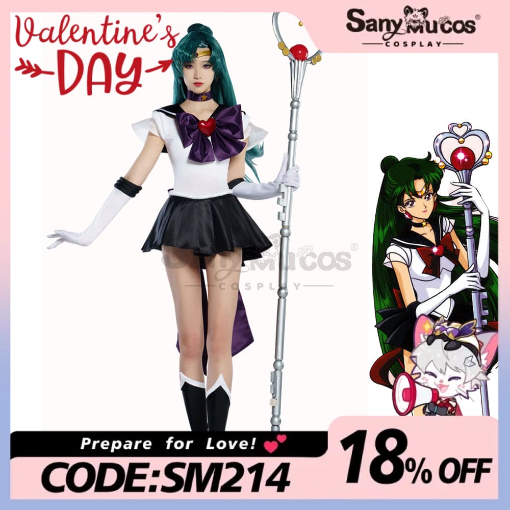 【In Stock】Anime Sailor Moon Supers Cosplay Pluto Setsuna Meiou Battle Suit Costume Premium