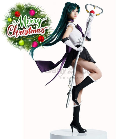 【In Stock】Anime Sailor Moon Supers Cosplay Pluto Setsuna Meiou Battle Suit Costume Premium