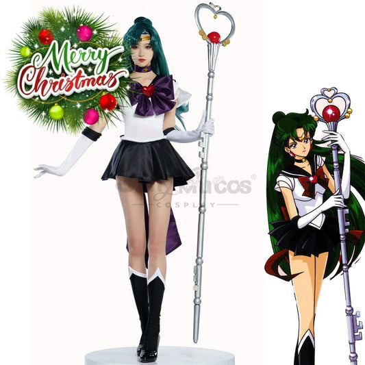 【In Stock】Anime Sailor Moon Supers Cosplay Pluto Setsuna Meiou Battle Suit Costume Premium 1000