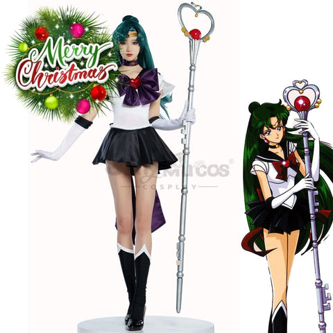 【In Stock】Anime Sailor Moon Supers Cosplay Pluto Setsuna Meiou Battle Suit Costume Premium