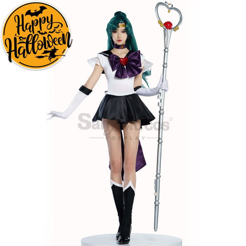 【In Stock】Anime Sailor Moon Supers Cosplay Pluto Setsuna Meiou Battle Suit Costume Premium