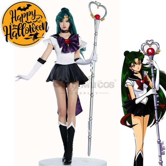 【In Stock】Anime Sailor Moon Supers Cosplay Pluto Setsuna Meiou Battle Suit Costume Premium 1000