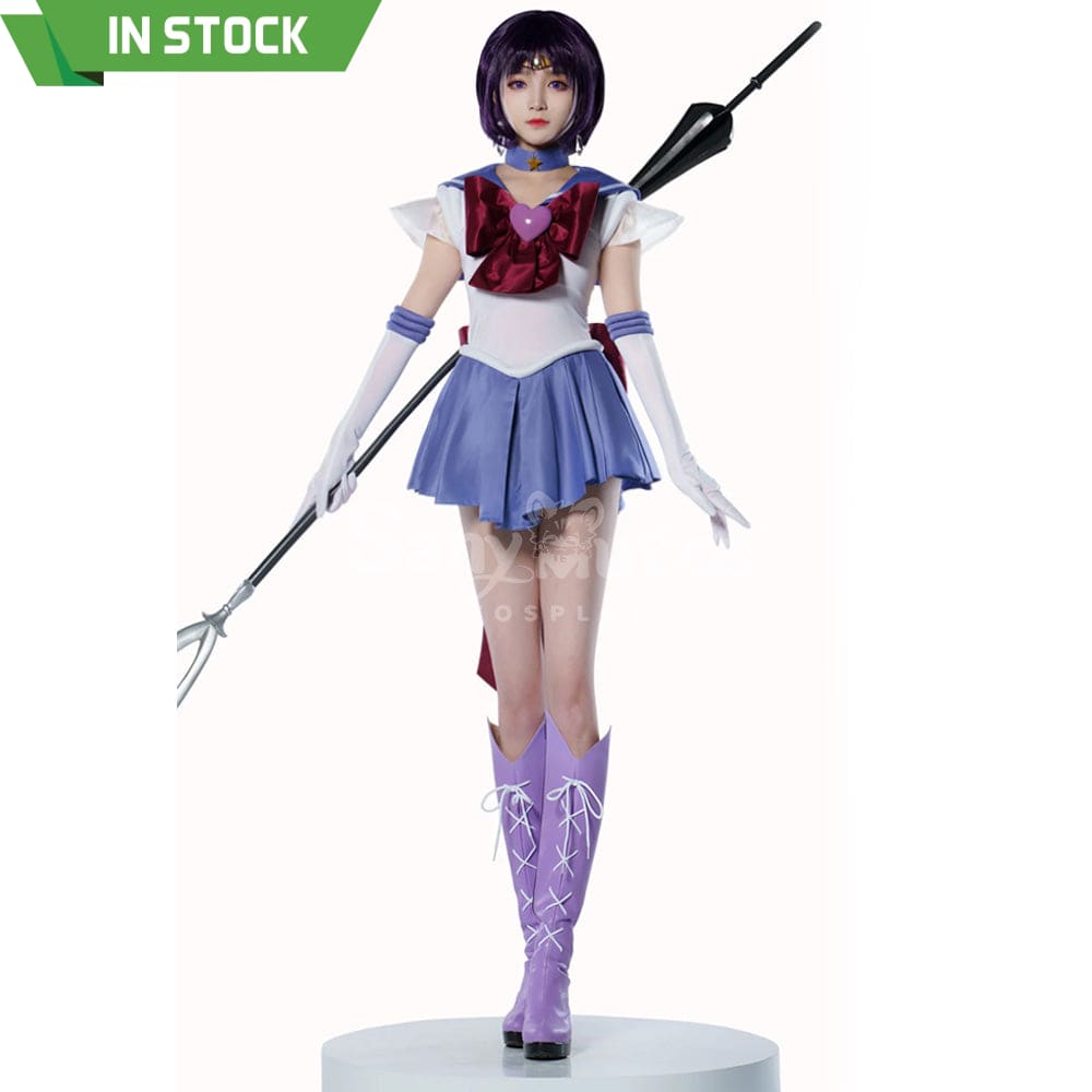 【In Stock】Anime Sailor Moon Supers Cosplay Saturn Hotaru Tomoe Battle Suit Costume Premium