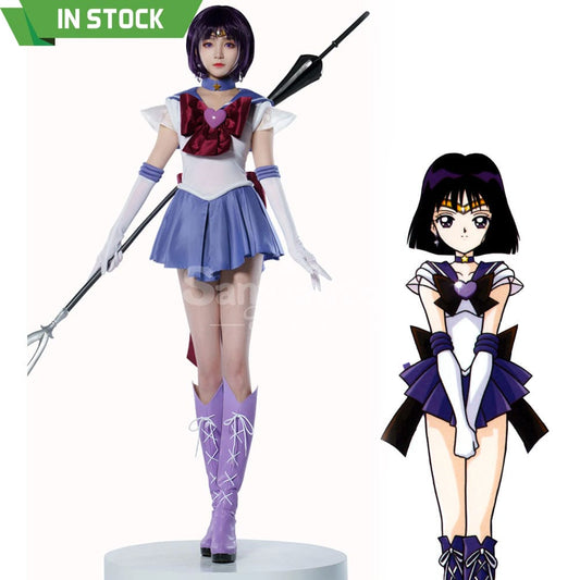 【In Stock】Anime Sailor Moon Supers Cosplay Saturn Hotaru Tomoe Battle Suit Costume Premium 1000