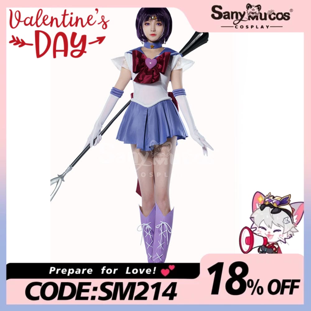 【In Stock】Anime Sailor Moon Supers Cosplay Saturn Hotaru Tomoe Battle Suit Costume Premium