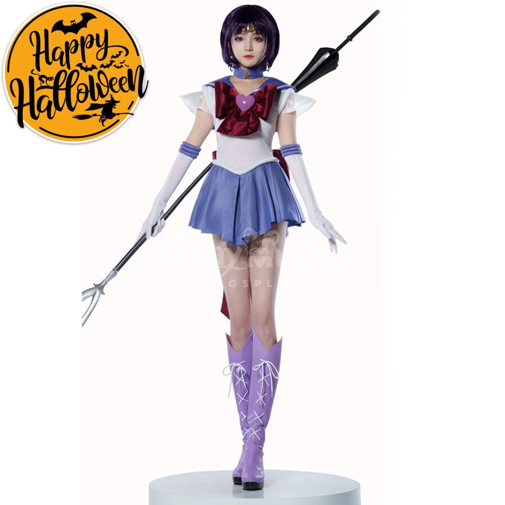 【In Stock】Anime Sailor Moon Supers Cosplay Saturn Hotaru Tomoe Battle Suit Costume Premium