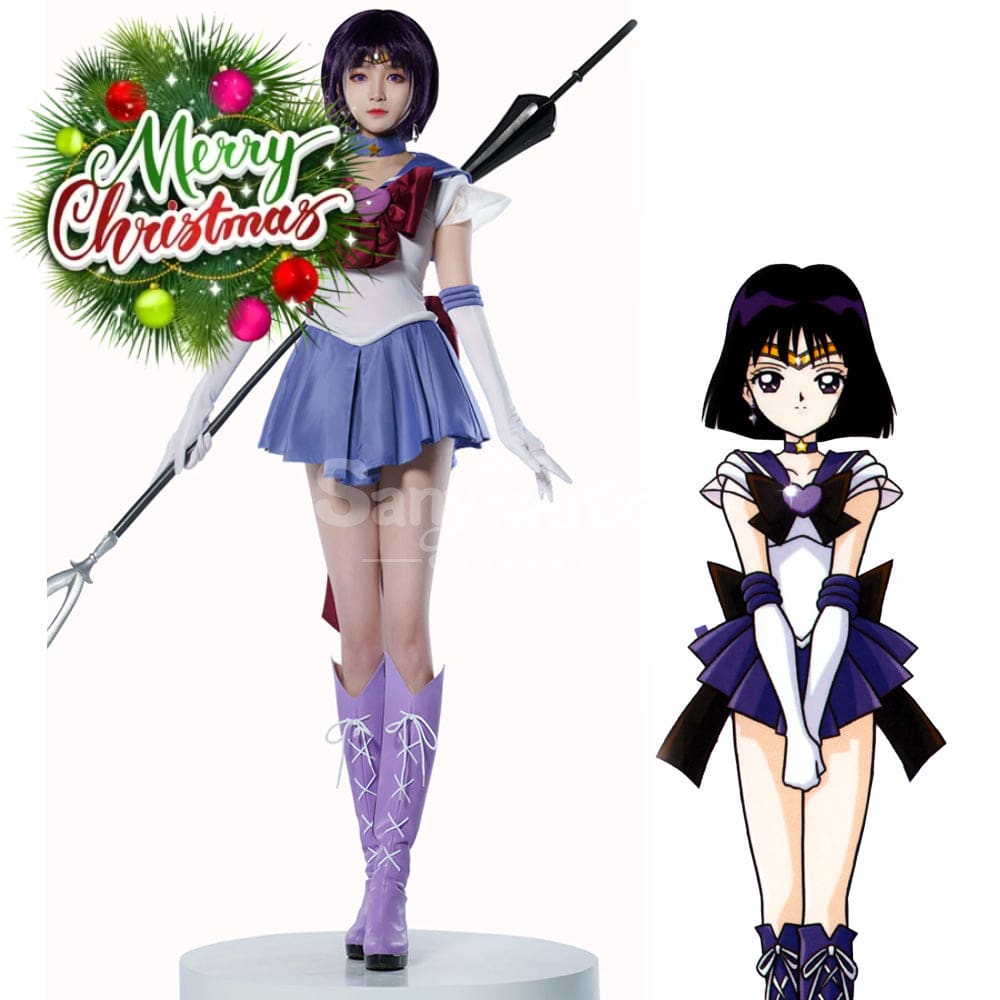 【In Stock】Anime Sailor Moon Supers Cosplay Saturn Hotaru Tomoe Battle Suit Costume Premium