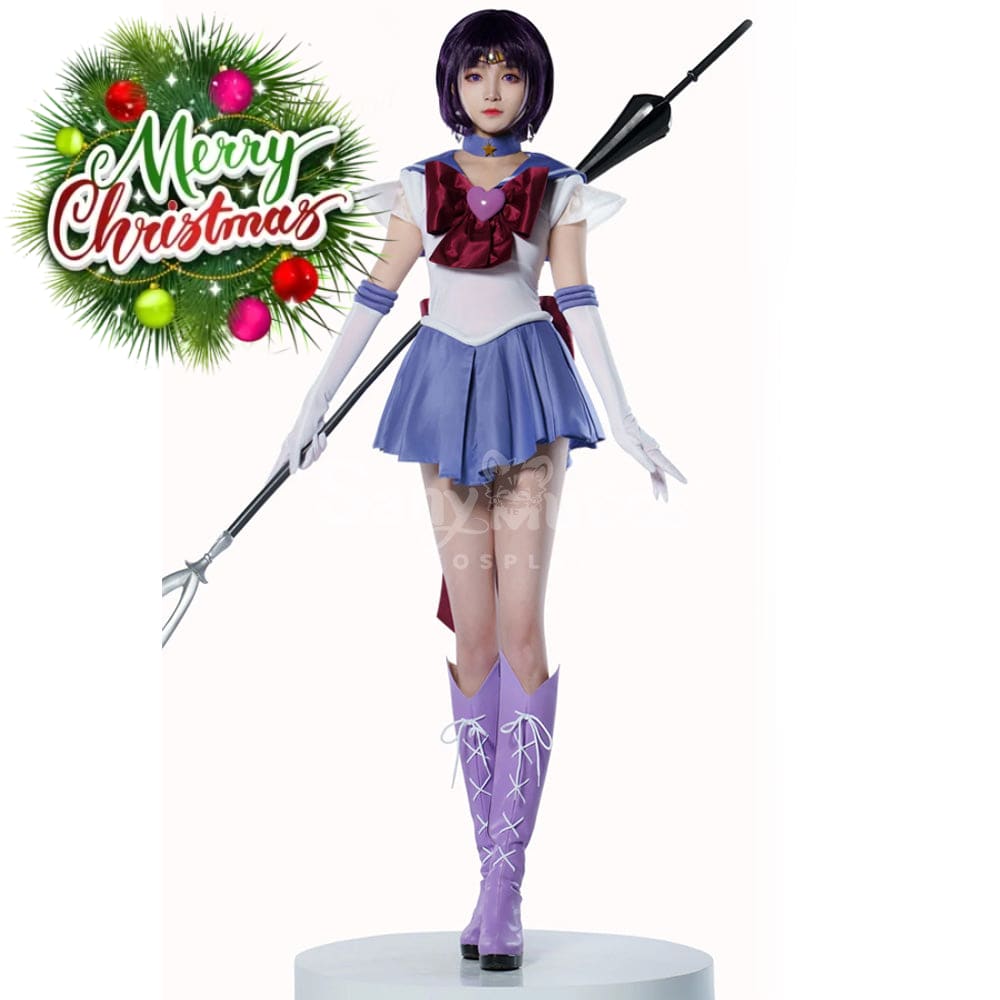 【In Stock】Anime Sailor Moon Supers Cosplay Saturn Hotaru Tomoe Battle Suit Costume Premium