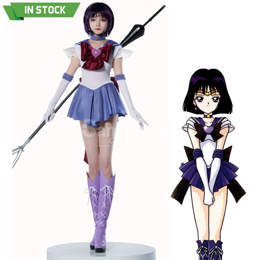 【In Stock】Anime Sailor Moon Supers Cosplay Saturn Hotaru Tomoe Battle Suit Costume Premium 1000