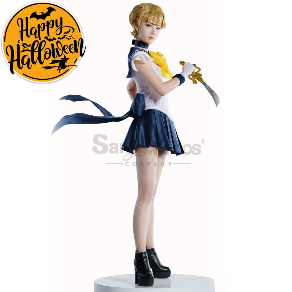 【In Stock】Anime Sailor Moon Supers Cosplay Uranus Haruka Tenou Battle Suit Costume Premium