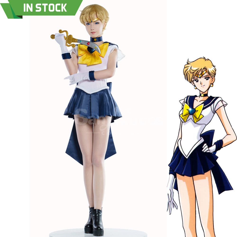 【In Stock】Anime Sailor Moon Supers Cosplay Uranus Haruka Tenou Battle Suit Costume Premium