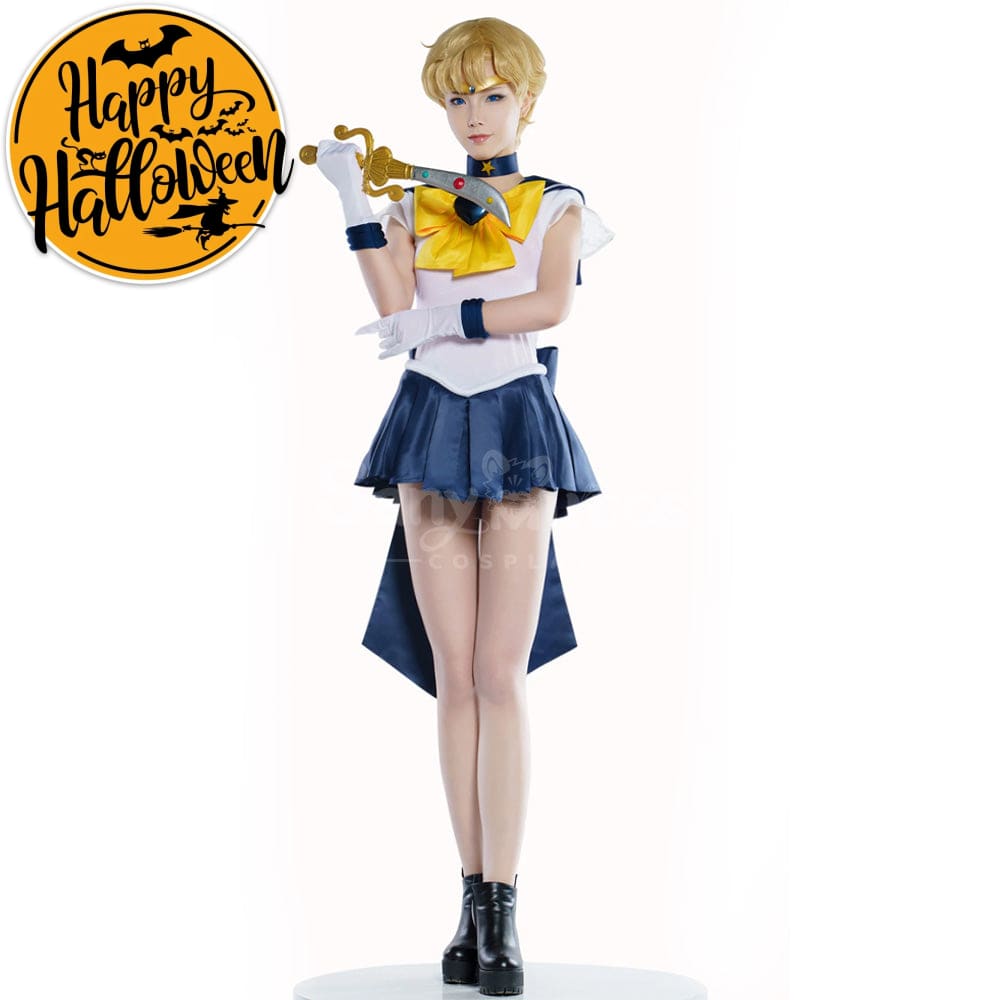 【In Stock】Anime Sailor Moon Supers Cosplay Uranus Haruka Tenou Battle Suit Costume Premium