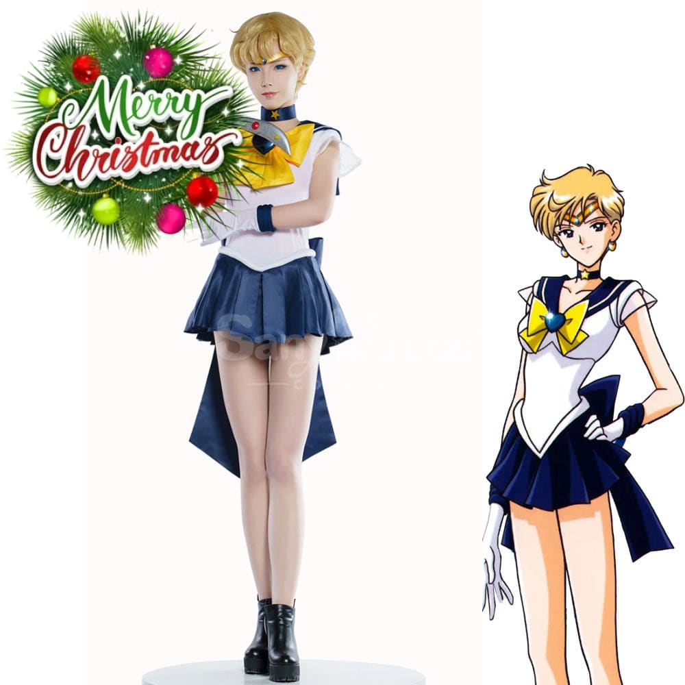 【In Stock】Anime Sailor Moon Supers Cosplay Uranus Haruka Tenou Battle Suit Costume Premium