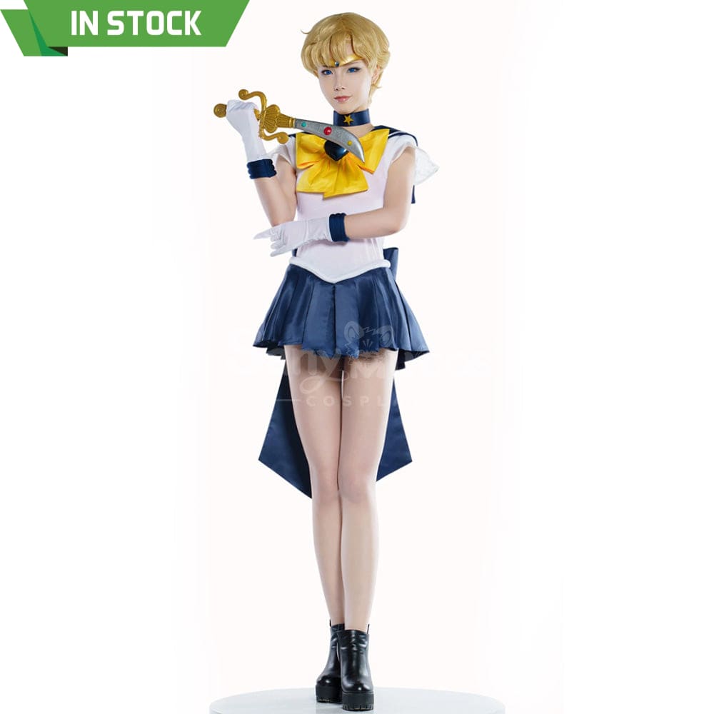 【In Stock】Anime Sailor Moon Supers Cosplay Uranus Haruka Tenou Battle Suit Costume Premium