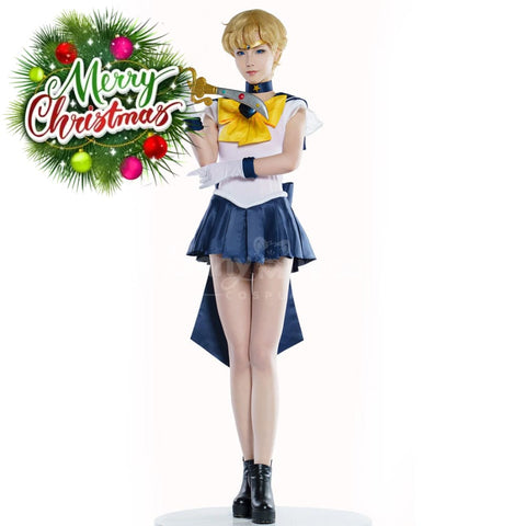 【In Stock】Anime Sailor Moon Supers Cosplay Uranus Haruka Tenou Battle Suit Costume Premium