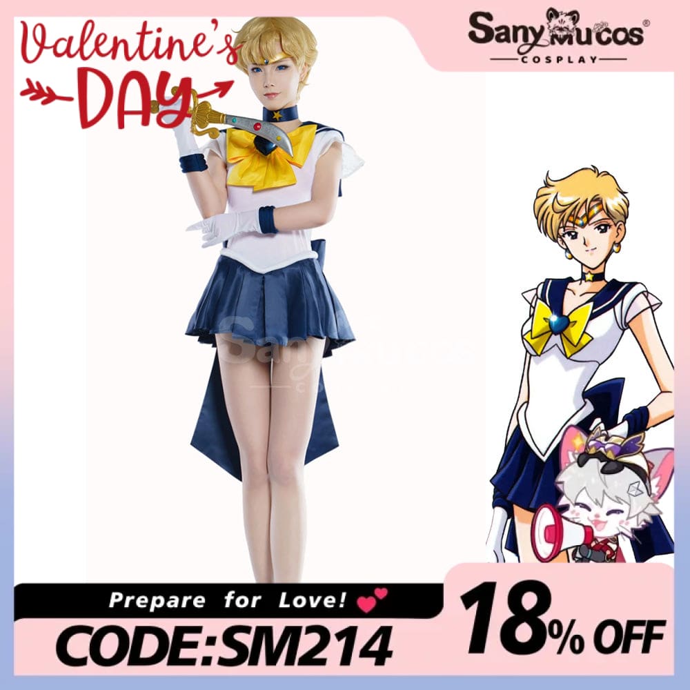 【In Stock】Anime Sailor Moon Supers Cosplay Uranus Haruka Tenou Battle Suit Costume Premium