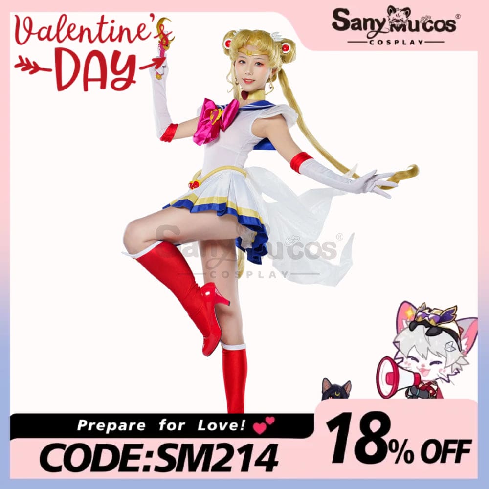 【In Stock】Anime Sailor Moon Supers Cosplay Usagi Tsukino Battle Suit Costume Costumes