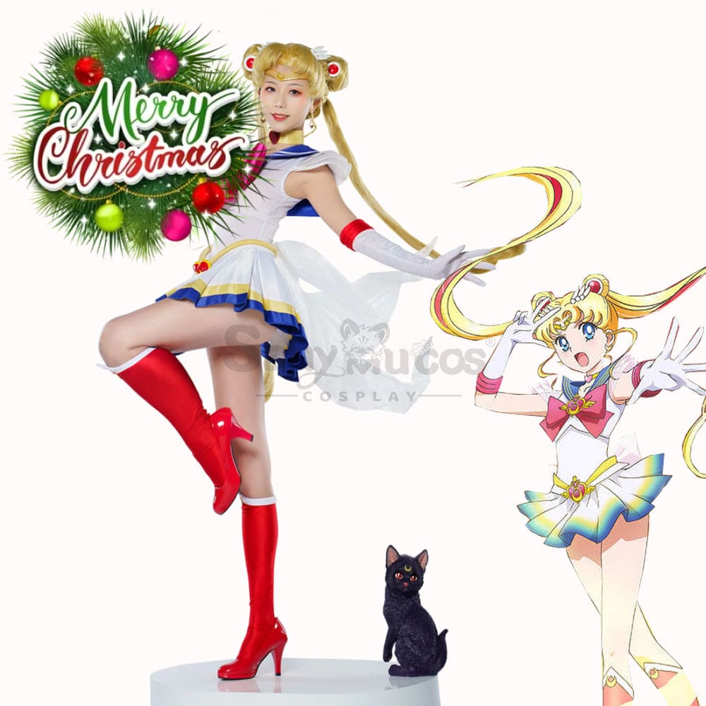 【In Stock】Anime Sailor Moon Supers Cosplay Usagi Tsukino Battle Suit Costume Costumes