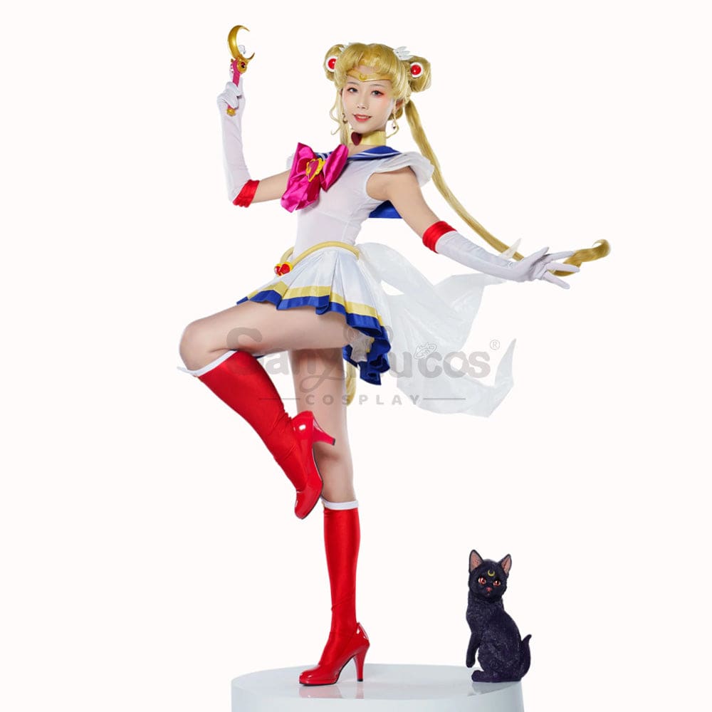 【In Stock】Anime Sailor Moon Supers Cosplay Usagi Tsukino Battle Suit Costume Costumes