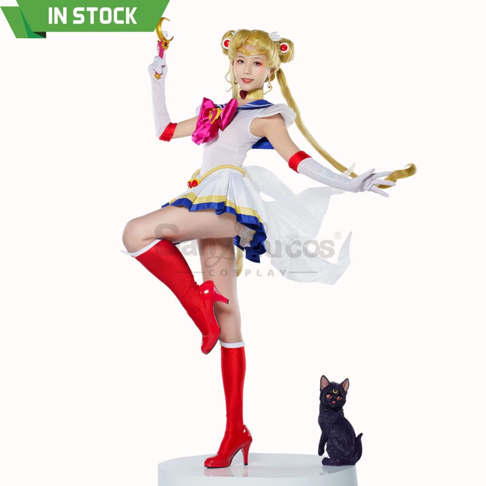 【In Stock】Anime Sailor Moon Supers Cosplay Usagi Tsukino Battle Suit Costume Costumes