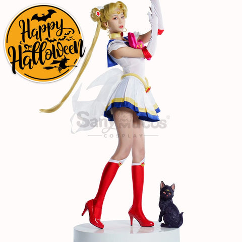 【In Stock】Anime Sailor Moon Supers Cosplay Usagi Tsukino Battle Suit Costume Costumes