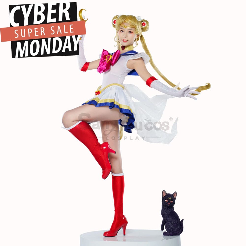 【In Stock】Anime Sailor Moon Supers Cosplay Usagi Tsukino Battle Suit Costume Costumes