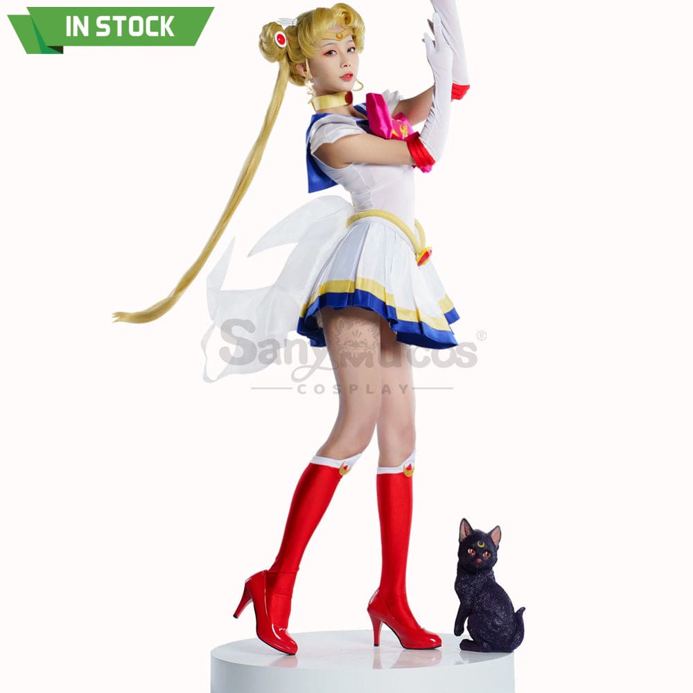 【In Stock】Anime Sailor Moon Supers Cosplay Usagi Tsukino Battle Suit Costume Costumes