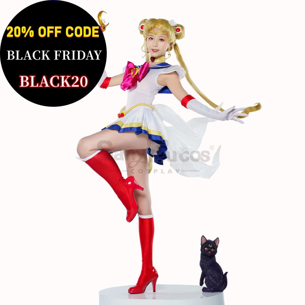 【In Stock】Anime Sailor Moon Supers Cosplay Usagi Tsukino Battle Suit Costume Costumes