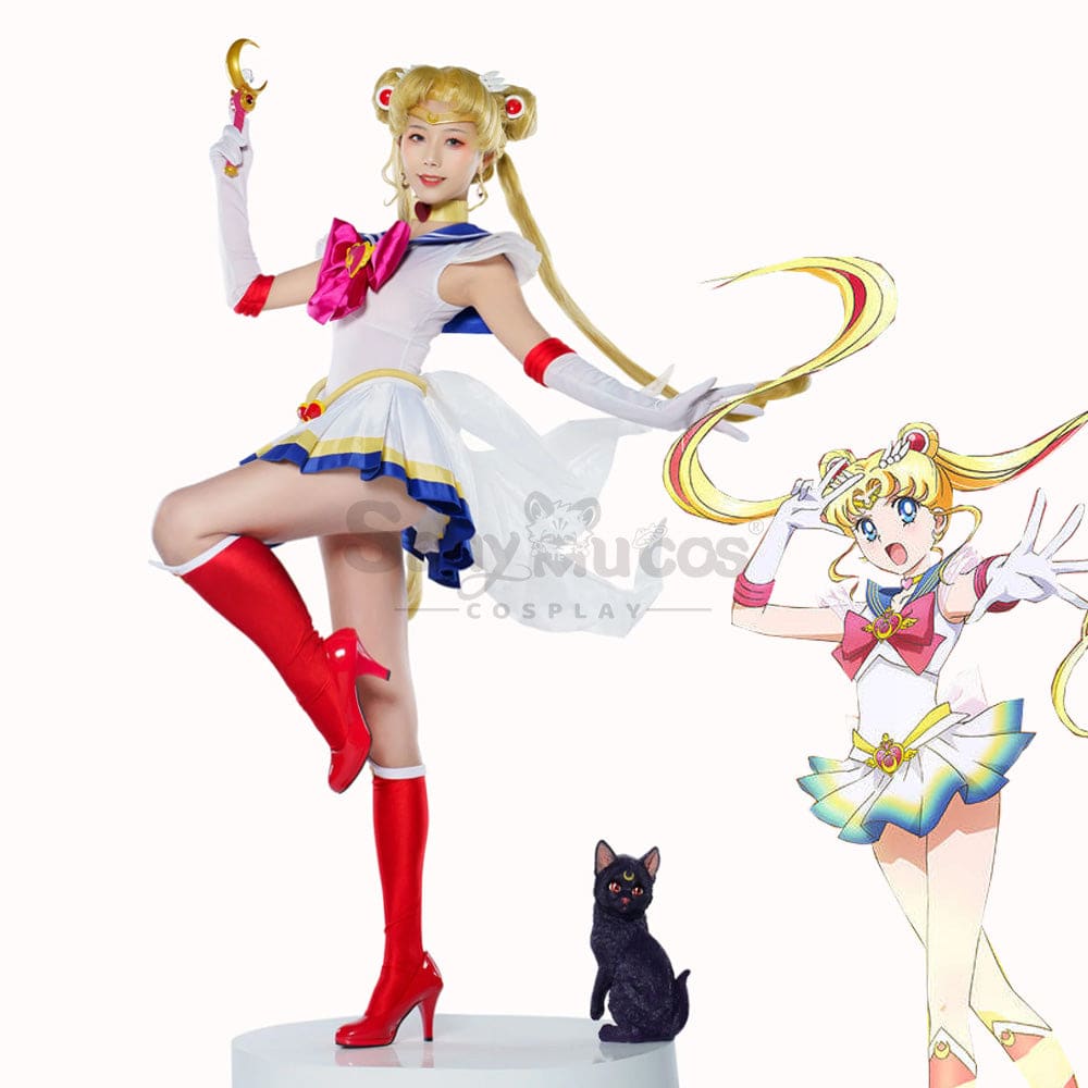 【In Stock】Anime Sailor Moon Supers Cosplay Usagi Tsukino Battle Suit Costume Costumes