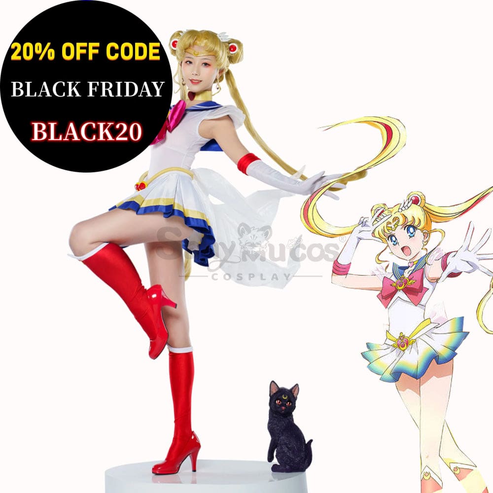 【In Stock】Anime Sailor Moon Supers Cosplay Usagi Tsukino Battle Suit Costume Costumes