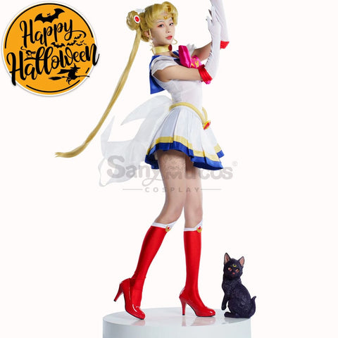 【In Stock】Anime Sailor Moon Supers Cosplay Usagi Tsukino Battle Suit Costume Costumes
