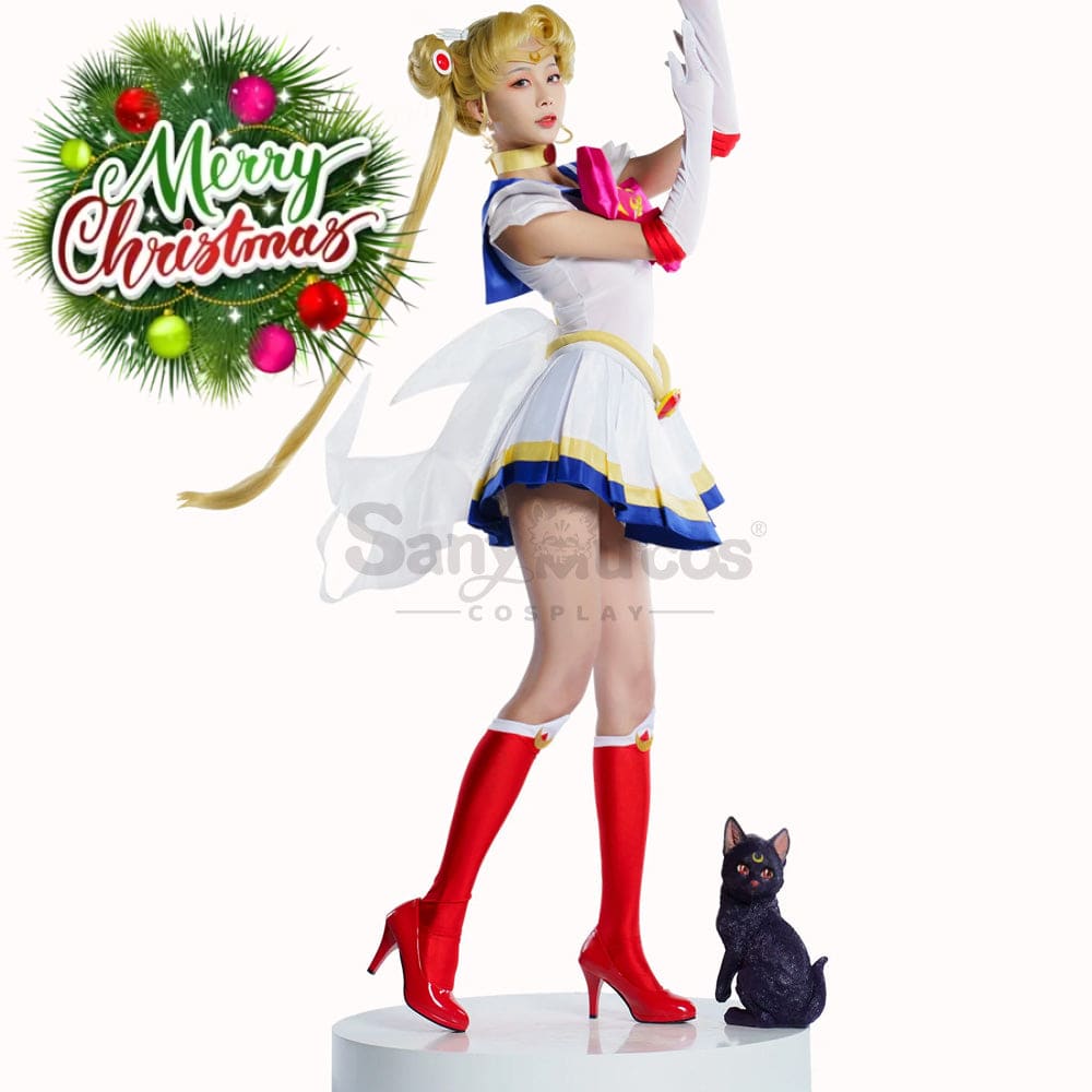 【In Stock】Anime Sailor Moon Supers Cosplay Usagi Tsukino Battle Suit Costume Costumes