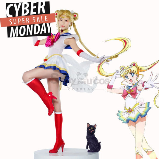 【In Stock】Anime Sailor Moon Supers Cosplay Usagi Tsukino Battle Suit Costume Costumes 1000