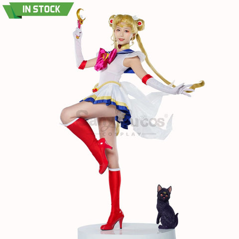 【In Stock】Anime Sailor Moon Supers Cosplay Usagi Tsukino Battle Suit Costume Costumes