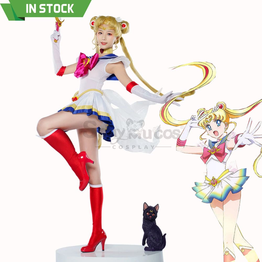 【In Stock】Anime Sailor Moon Supers Cosplay Usagi Tsukino Battle Suit Costume Costumes